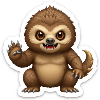 one sloth big and evil like godzilla sticker