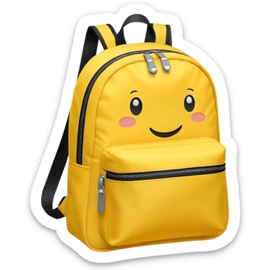 a yellow kid Backpack with zip sticker