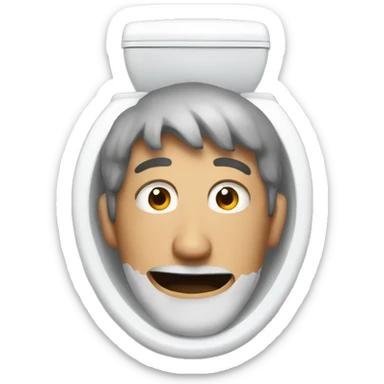 Crazy man looking out of toilet sticker