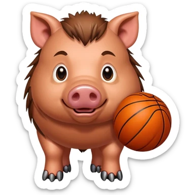 hog and basketball  sticker