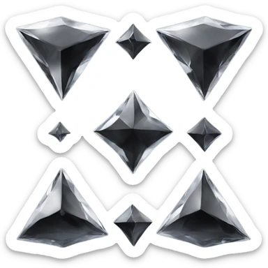 black diamond chrome four-point 2 star diamond sticker