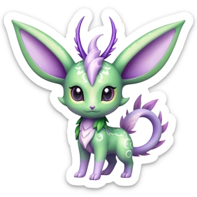 Shiny Exotic Cute Adorable Majestic Ethereal Sparkly Flygon-Espeon-Leafeon-Shaymin-Hybrid-Creature with pattern-markings sticker