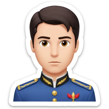 prince eric with serious facial expression and prince uniform sticker