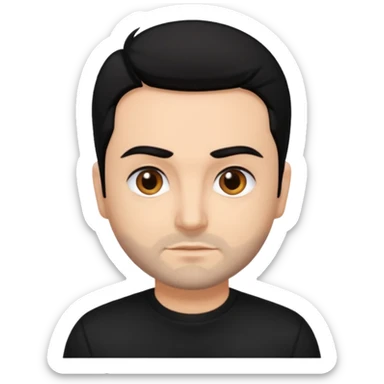 Chris Kirkpatrick brown eyes, black hair, black shirt sticker