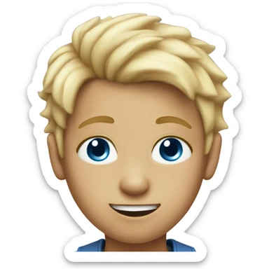 9 year old boy with blond spikey hair blue eyes sticker