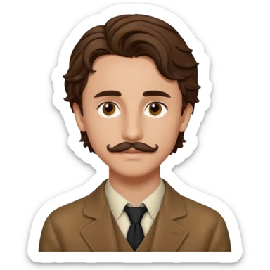Timothée Chalamet with mustache sticker