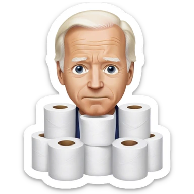 Joe Biden in toilet paper sticker