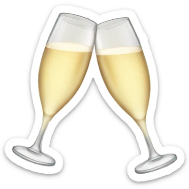 Two glasses of champagne cheering sticker