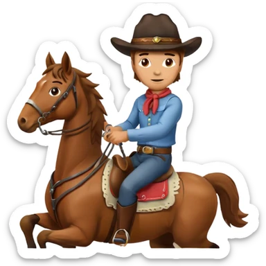 a cowboy riding a horse  sticker