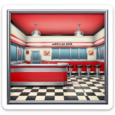 route 66 american diner sticker