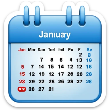 January 12 calendar icon sticker