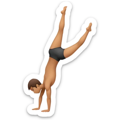 Hand stand with one left bent  sticker