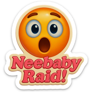 Surprised 
add the words Neebaby Raid!  in pink  sticker