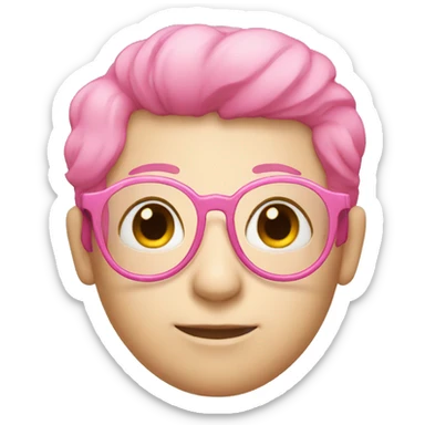 plain pink glasses no person sticker