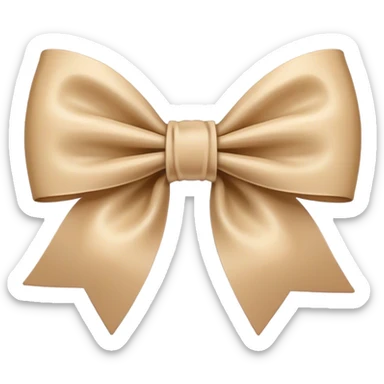 beige bow sticker