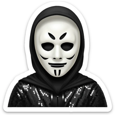 Ghostface with black sequin outfit  sticker