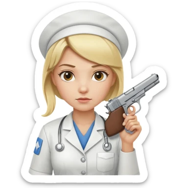blonde nurse with a gun sticker