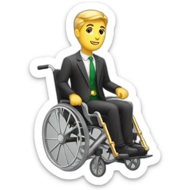 Guy on a wheelchair with gold chains sticker
