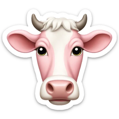 Pastel pink cow iPhone emoji sticker