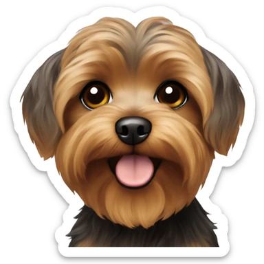 Brown yorkie poo sticker