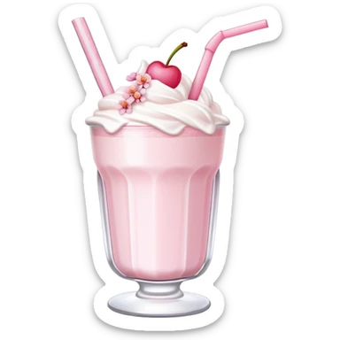 Cute Pastel pink Cherry Blossom Sakura Milkshake sticker