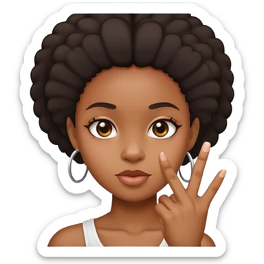 Black girl with middle finger up sticker