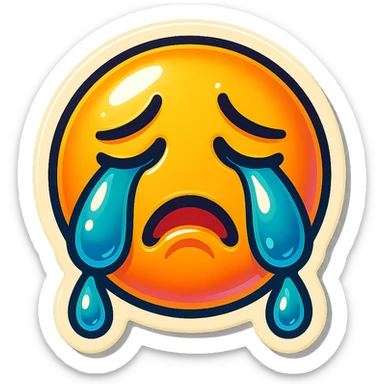 Crying Tears rolling down face 
Mouth Pout sticker