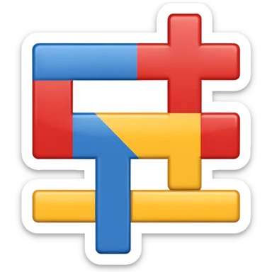 create a flag where the layout is like georgian one big cross for corner. the big cross i want is yellow and top right blue too left red bottom right red bottom left blue sticker