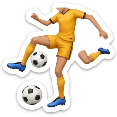 Can you generate an Apple style emoji of a Rabona soccer shot. Just show the legs sticker