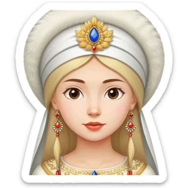 Russian girl whith kokoshnik sticker