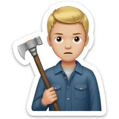 13 y/o Brian robeson at the beginning of Hatchet
struggling with his parents' recent divorce and harboring . He is angry, self-pitying
He is carrying a hatchet
He is in a single-engine plane with a pilot who soon suffers a heart attack, leaving Brian to navigate the crash and his new, harsh reality. sticker