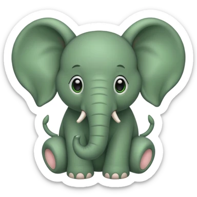 green furry elephant sticker