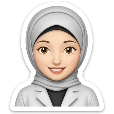 Hijab white caot sticker