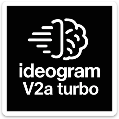 recreate this logo with text of "ideogram V2a turbo", MAKE IT FIT IN SQAURE  sticker
