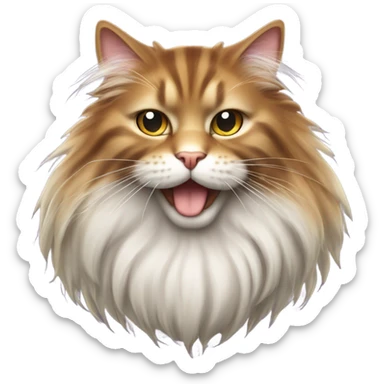 long hair cat smoking a cigarette  sticker