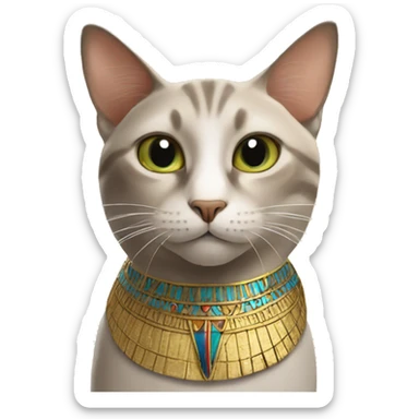 cat in egypt pyramid sticker