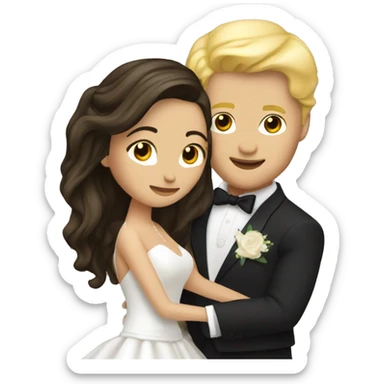 first dance wedding blond man and brunette woman sticker