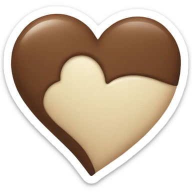 heart emoji, brown and cream  sticker