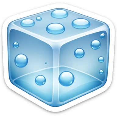 ice cube with small bubbles in it sticker