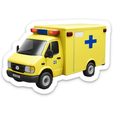British NHS ambulance, yellow in colour  sticker