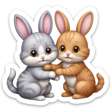  kitten and a bunny sticker