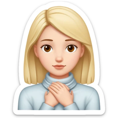 Girl with hands around neck crossed  sticker