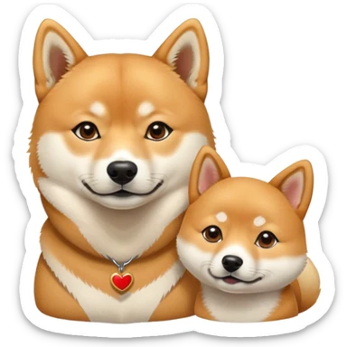 Korean Jindo with a shiba inu in love sticker