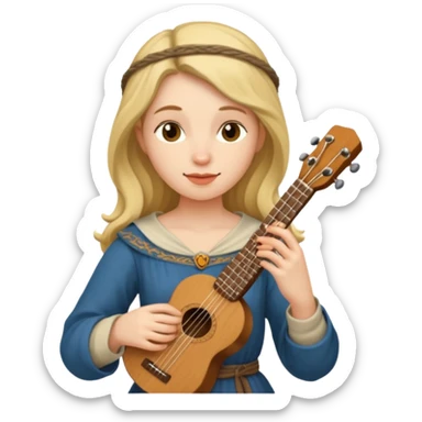 medieval female poet with ukulele sticker