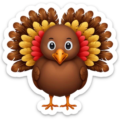 cute turkey heart sticker