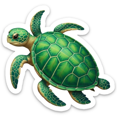 sea turtle, front view  sticker