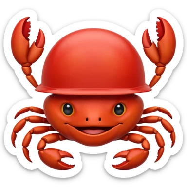 cute toon crab with helmet sticker