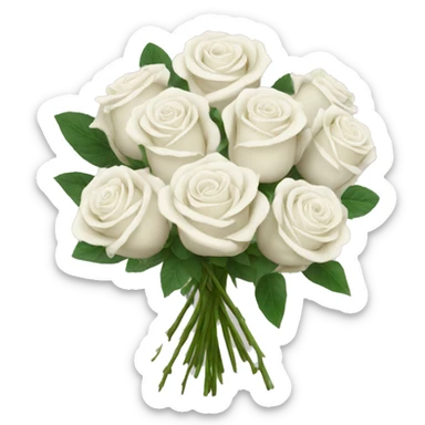 white roses bouquet  sticker