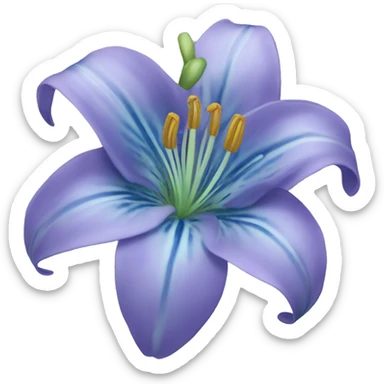 Blue bunch Lily flower sticker