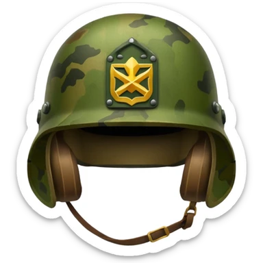 military helmet in camouflage sticker